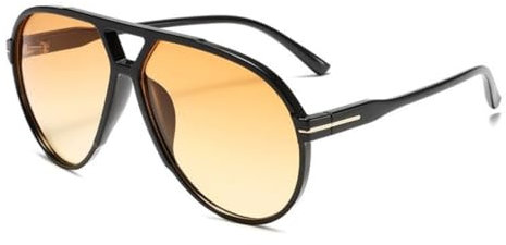 OSAGAMA Vintage Retro Sonnenbrille Gelb Getönte Übergroß Damen Herren Brille für Fahren Sport Reisen Party Fotos (Schwarz Gelb)