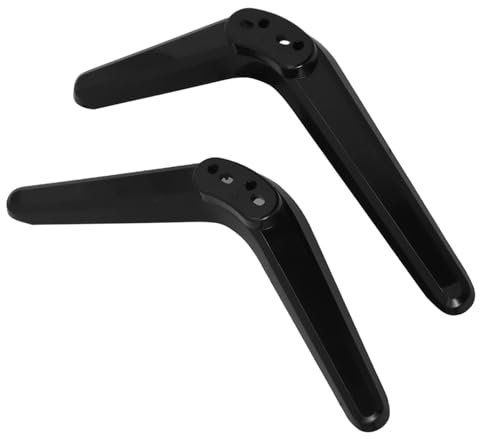 EXQUIMEUBLE Tv Stand Base with Screws Universal Tv Legs Replacement Black Plastic Desktop Support Stand