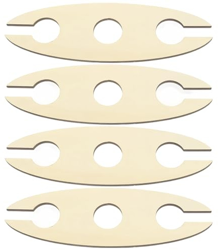 CHSEROK Weinhalter zum Umhängen & Weinflaschenhalter Holz, 4 Stück Weinglashalter zum Umhängen, Minimalistische Weinglas-Halterung (Platz für 8 Gläser), für Rotwein/Bier/Sekt