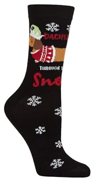 SockShop Lazy Panda Christmas Socks Men's,Women's, Soft Bamboo, Novelty, Fun, Xmas Patterned, Gift Idea,1 Pair, Sizes 4-8,7-11,12-14 (UK, Numeric, 4, 8, Regular, Regular, Dachshund Through the Snow)