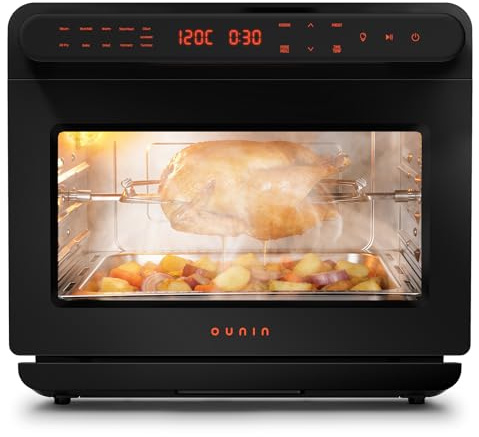 OUNIN 24L Multifunction Oven, 11-in-1 Steam Oven and Air Fryer Oven, 1600W | 360° Hot Air Circulation, 2-Layer Baking, Ideal for Sunday Roasts, Roast Chicken, Fish & Chips, Baking Bread, Steaming Veg