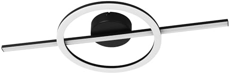 EGLO LED Deckenleuchte Agostino, geometrische Deckenlampe | Küchenlampe aus schwarzem und Kunststoff, Lampe Decke Wohnzimmer Küche, warmweiß-kaltweiß