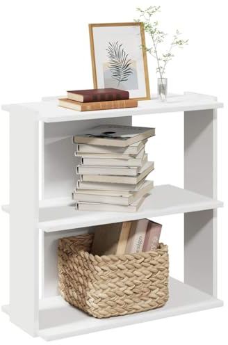Owoxanthellate Bücherregal 3 Böden Modernes Standregal Weiß 60x30x60 cm Holzwerkstoff Raumteiler Regal für Wohnzimmer Büro Flur Schlafzimmer