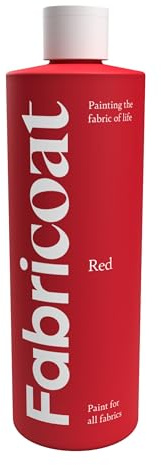 Fabricoat 125ml Fabric Paint for Art, Craft & DIY Design Projects - Non-Toxic & Washable - Paint Direct onto Clothes & Textile Fabrics - For Painting on Shoes, Tshirt Clothing & Denim (Red)