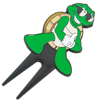 Golf Green Repair Tool | Portable Tortoise Shape Metal Fork Golfing,Ball Marker | for Men Women Turf Collector Court Grass Lawn