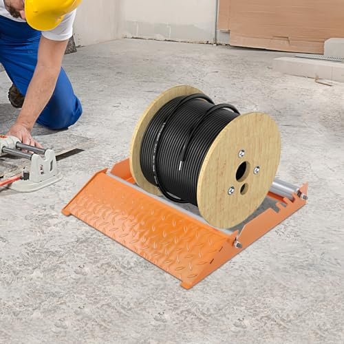 Supporto per avvolgicavo regolabile, per cavi di diametro da 30 a 70 cm e larghezza fino a 50 cm, per ruote in nylon, ruote in ferro, ruote in legno