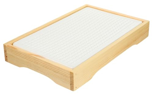 TOPPERFUN Vassoio per Sushi e Salmone in Legno Piastra di Raffreddamento a Ghiaccio Freddo Rettangolare, Piatto di Frutti di Mare per Ristoranti e Buffet, Mantenimento Freschezza per Uso