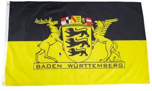 Fahne BADEN-WÜRTTEMBERG - Siegel, 90x150 cm, mit Ösen, 100% Polyester, **VERSAND GRATIS**