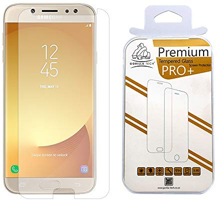 Lot de 2 Gorilla Tech® Premium Protection d'écran en verre trempé pour Samsung Galaxy J7 (2016) invisible SHIELD Coque Dureté de 9H Crystal Clear Qualité HD antibris Transparent et résistant aux
