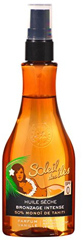 Soleil des Iles Huile sèche bronzage intense parfum vanille FPS 0 - Le flacon de 150ml