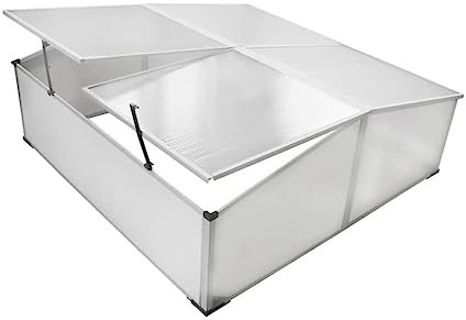 vidaXL Serre de jardin en polycarbonate et aluminium avec 4 couvercles