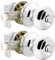 Probrico 2 Pack Entry Door Knob with Key Stainless Steel Exterior Door Handle Tulip Security Front Door Lock Set Polished Chrome