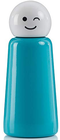 LUND LONDON - Borraccia termica in acciaio INOX, da 300 ml, senza bisfenolo A, per acqua fredda e moderna, a prova di perdite, fredda per 24 ore, calda per 12 anni, blu cielo e bianco