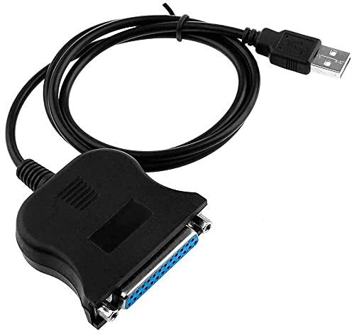 OcioDual USB Male auf DB25 DB-25 pol. Bidirektionale Parallel Female Adapter Kabel Druckerkabel Adapterkabel Schwarz für Drucker