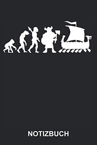 Notizbuch: Wikingerschiff Wikinger Schiff Piraten Norweger Segeln Rudern Ruderboot Segelboot Wikingerzeit Mittelalter Nordmänner Evolution | Lustiges ... | ca. A5 mit Linien | 120 Seiten liniert