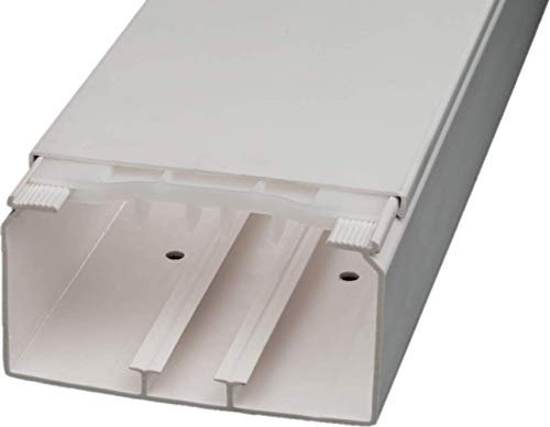 CabCom PVC Kabelkanal Kabelleiste Kabelschacht Brüstungskanal zur Montage an Wand oder Decke Diverse Größen und Farben 2 Meter 110 x 60 mm weiß