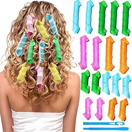 TX 18 magische Lockenwickler für Haar, Spiralwickler mit Haken, magisches Spiralstyling-Set für Damen und Mädchen