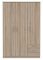 FORTE NIKO Schrank 120 130, Kleiderschrank, Drehtürenschrank Skandinavisch, 3-türig mit 2 Schubladen, Einlegeböden und Kleiderstange, Sonoma Eiche, 123 cm breit x 185 cm hoch x 53 cm tief