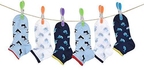 PETTI Artigiani Italiani - Calzini Bambino, 6 Paia di Calzini Corti Bambino, Calzini Bambino Corti Maschietto, Calzini Bambino Cotone Filo di Scozia, 100% Made in Italy, Balene