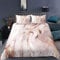 Double Duvet Set Rose Gold Marble Bedding Soft Microfiber Duvet Covers Hypoallergenic Bedding Set Reversible Duvet Set,1 Modern Duvet Cover with Zipper and 2 pillow cases 50x75cm