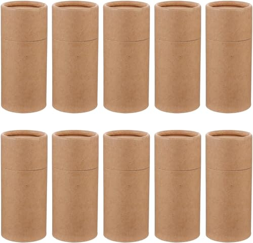 Lot de 10 pots vides en papier kraft de 50 ml pour huiles essentielles, tube rond pour crayons, thé, café, cosmétique