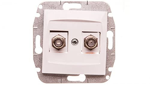 CARLA Antennensteckdose Doppel TV Typ F-F rahmenlos weiß 1787-10 Elektro-Plast Elektrolytschale 5901752639621