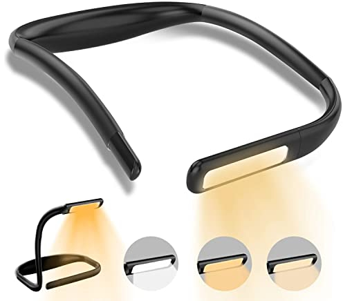 Luz de lectura de cuello LED, luz de libro, lámpara de escritorio regulable, 3 colores, luz de brazos plegables, adecuada para reparaciones, correr de noche, caminar, tejer, acampar