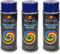 VE-INDUSTRIES Lackspray nach RAL 3er Sparpack Spraydose 400ml Buntlack für Holz, Metall (5022 Nachtblau)