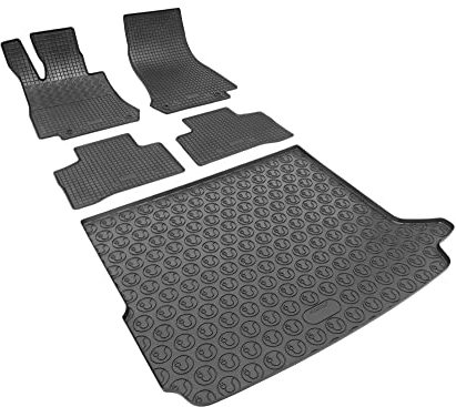 Passende Gummimatten und Kofferraumwanne Set geeignet für Mercedes EQC ab 2019 EIN Set + Gurtschoner