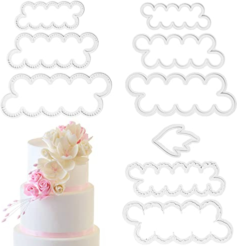 3D Blütenblatt Ausstecher, Lucywey 9 Stück Kuchen Dekorieren Rosen Nelken Pfingstrose Blume Fondant Cookie Cutter Werkzeug Satz von 3 Größen DIY Backen Zubehör Form