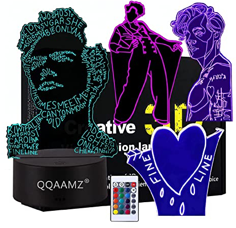QQAAMZ Rapper Lampe 3d Illusion Rapper Nachtlicht Kinder Touch Mit Fernbedienung Nachttisch Lampe, anime Merch Led Chreibtisch Lamp Gadget Weihnachtsdeko Freunde Geburtstagsgeschenk 4 In 1