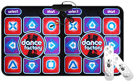 Doppelte Tanzmatte Doppel Benutzer Kabelgebundene Tanzmatte Spiel rutschfest mit 2 Fernbedienung Tänzer Step Pads Yoga Spiel Decke für Gymnastik Fitness