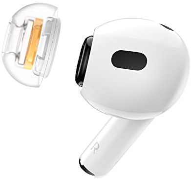 SpinFit Superfine für AirPods Pro Gen 1 & 2 – L – Medizinisches Silikon, patentierte Ersatz-Ohrstöpsel und Adapter für höchsten Komfort (EIN Paar) (Ohrstöpsel installiert)