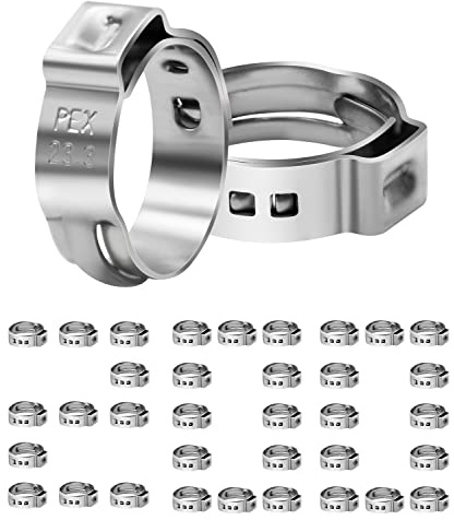 200 Pack 3/4 PEX Cinch Clamps, Stainless Steel Single Ear Hose Clamps