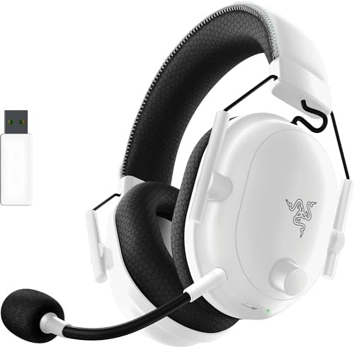 Razer BlackShark V2 Pro Wireless Gaming Headset 2023 Edition: Detachable Mic - Pro-Tuned FPS Profiles - 50mm Drivers - Noise-Isolating Earcups w/Ultra-Soft Memory Foam - 70 Hr Battery Life - White