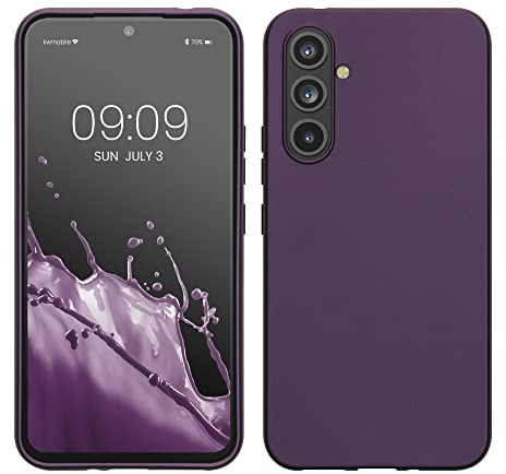 kwmobile Case for Samsung Galaxy A54 5G Case - Soft Slim Metallic TPU Silicone Cover - Metallic Berry