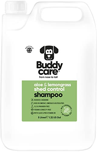 Fellpflege-Shampoo von Buddycare - Shampoo zur Kontrolle des Haarausfalls bei Hunden - Mit Aloe Vera und Pro-Vitamin B5 (5L)