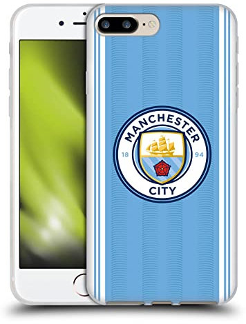 Head Case Designs Officially Licensed Manchester City Man City FC Home 2023/24 Badge Kit Gel Case [Military Grade Protection] Compatible With Apple iPhone 7 Plus/iPhone 8 Plus