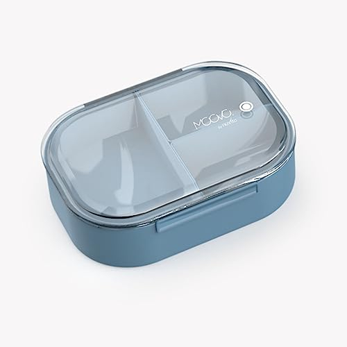 Nuvita 4420 | Contenitore Porta pranzo con 3 scomparti | Lunch Box con Capacità di 490 ml | Schiscetta per Bambini | Bento Box riscaldabile | Contenitore portapranzo | Powder Blue
