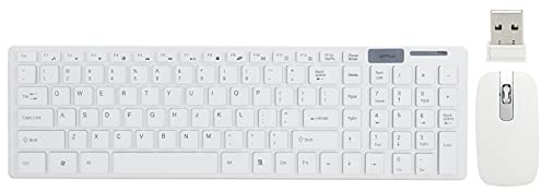Jectse Kabelloses Tastatur- und Maus-Kombi-Set, 101 Tasten, Ergonomische Tastatur, 2,4 GHz Kabellose Mäuse, FN-Multimedia-Taste, für Laptop, Computer, PC, Telefon, Notebook, Tablet