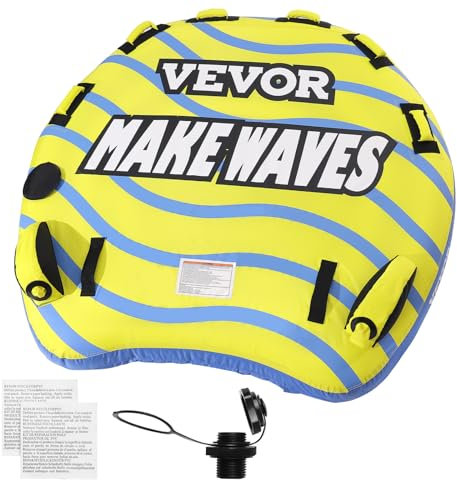 VEVOR Schleppschlauch zum Bootfahren, aufblasbarer Schleppschlauch für 1–3 Fahrer mit Stoßfängerflossen, 510 lbs Wassersport-Schleppschläuche zum Ziehen von Booten, Vollnylon-Überzug
