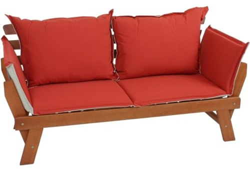 möbelando Gartenbank >Fortuna< in braun aus Eukalyptus - 78x68cm (HxT)