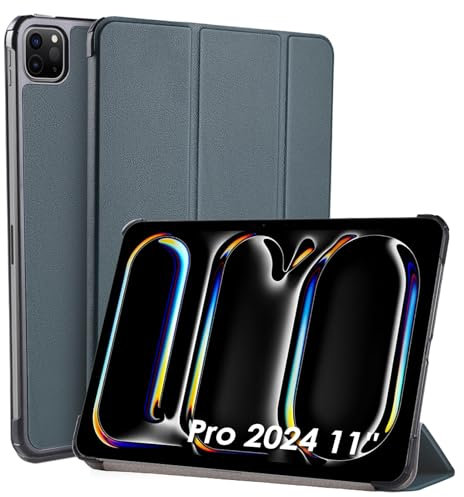 WD&CD Étui compatible pour iPad Pro 2024 11, Ultra Mince Smart Cuir Cover Compatible pour iPad Pro 2024 11 Tablet - Vert