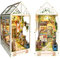 Spilay Book Nook Kit, DIY Puppenhäuser Holz Miniatur Haus Möbel Kit Mit LED-Licht, 3D Holzpuzzle Buchstütze Bücherregal Dekoration, Buchstützen Modell Build-Creativity Kit-(Sylvias Garten) SQ22