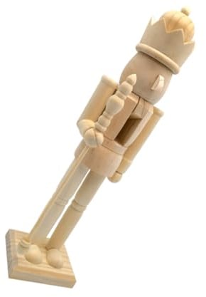 MAGICLULU Puppet King Soldier Desktop Nutcracker Unfinished Nutcracker Statue Handmade Sculpture Craft Figurine Paint Your Own Nutcracker Unpainted Nutcracker Toys Christmas Decoration Wood