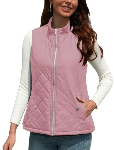 BEINF Gilet Da Donna Smanicato Invernale Panciotto Dritto Collarei Giacche Ultraleggeri 2024 Tasche Con Zip Senza Maniche Giacca con Tasca con Cerniera