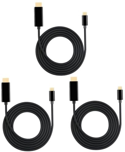 Uonlytech 3pcs Type-c to Adapter Cable Ultra-thin 1.8m Length for Monitor Projector