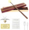 FGJCJ Hermione Granger Baguette magique Hermione Granger 37 cm avec lumière, recharge USB, baguette magique Hermione Granger dans une boîte cadeau avec carte de sort, ticket de station et collier