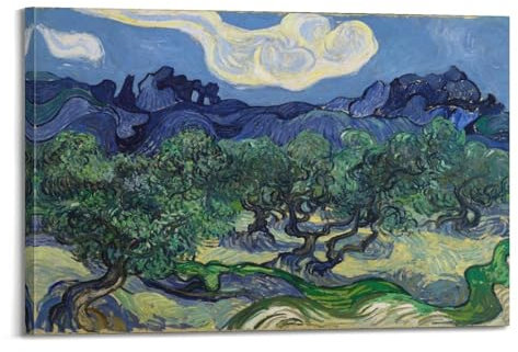 Vincent Van Gogh Kunstwerk (Olivenbäume 2) Dekoratives Poster auf Leinwand, Wandkunst, Bilddrucke, hängende Foto-Idee, Dekoration, Heimkunstwerke, 20 x 30 cm