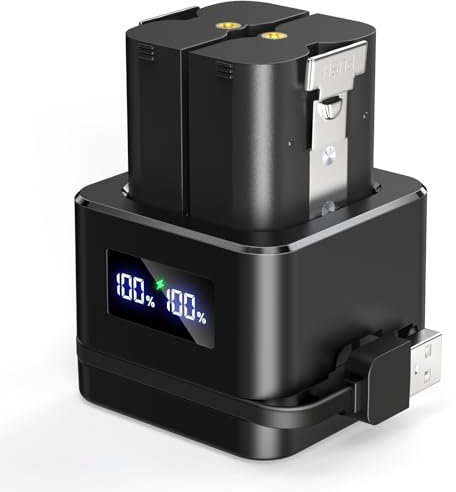 Loqdivr 2 Batteries and Digital Charging Station for Video Doorbell 2/3/4, Video Doorbell 3 Plus, Stick Up Cam Battery(2/3Gen) and Spotlight Cam/Plus/Pro Battery(2025 New)
